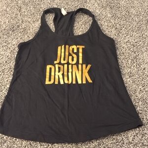 Black Tank Top with Gold Print